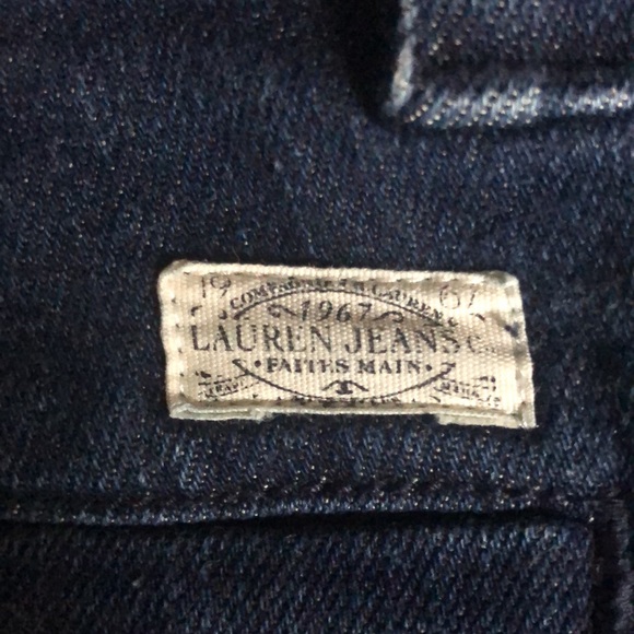 LRL Lauren Jeans Co. Ralph Lauren denim skirt unique button pockets 10 - Picture 4 of 5